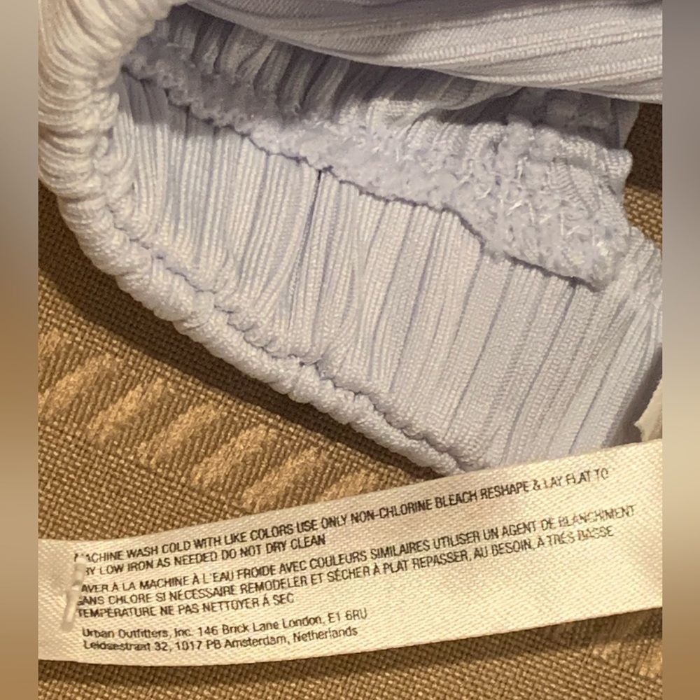 NWT Free People Wait & See Stripe Ruched Bralette. Light Blue. XS. Free - Picture 8 of 12